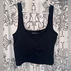 Abercrombie & Fitch Soft A&F Collection Black Corset Style Seamless Crop Top